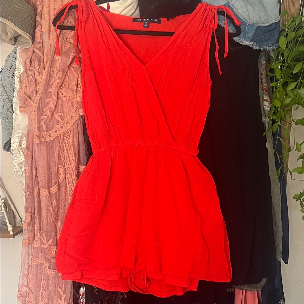 Elegant Red Sleeveless Jumpsuit